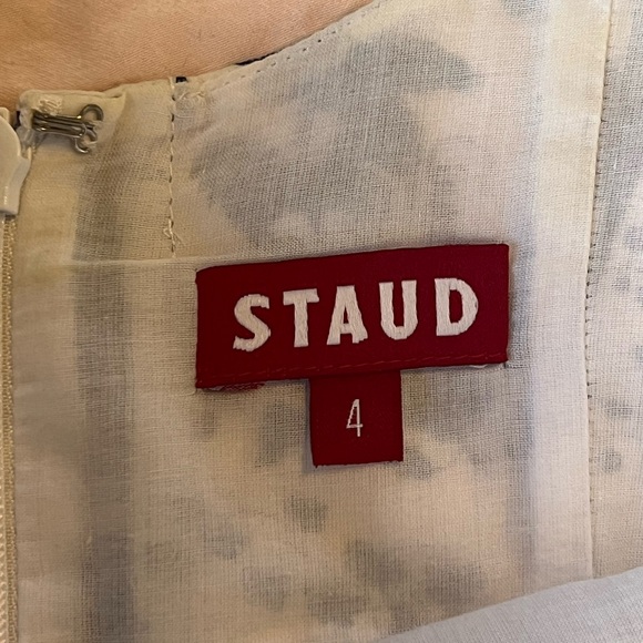 Staud Wells Strapless dress. Blue & While Toile - Picture 2 of 7